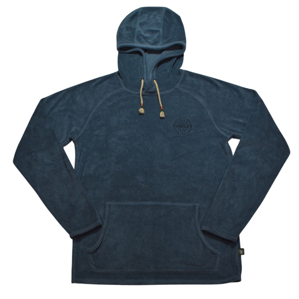 Howler Brothers Mens Cotton Blend Hoodie Blue Pullover Stash Pocket S HB132312
